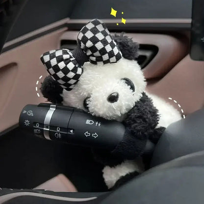 Plush Panda Clutch Decoration Car Wiper Turn Signal Switch Ornaments