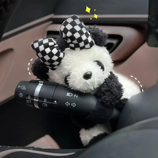 Plush Panda Clutch Decoration Car Wiper Turn Signal Switch Ornaments