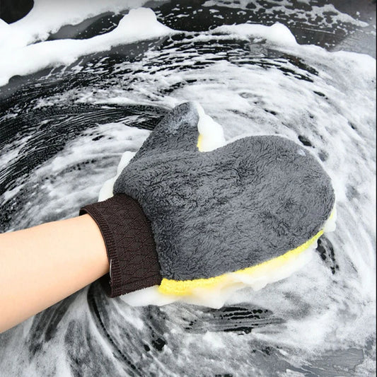 Car Washing Gloves Double-sided Soft Coral Fleece Clean Glove