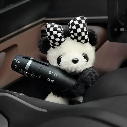 Plush Panda Clutch Decoration Car Wiper Turn Signal Switch Ornaments