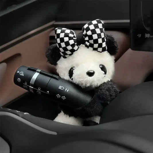 Plush Panda Clutch Decoration Car Wiper Turn Signal Switch Ornaments